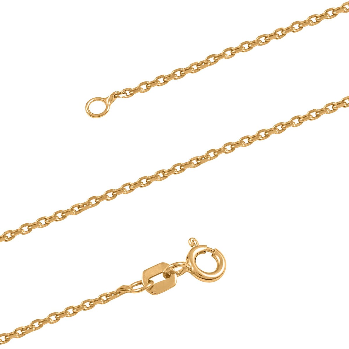 Italian 14K Yellow Gold Over Sterling Silver Forzatina Chain Necklace 20 Inches 2.40 Grams image number 2