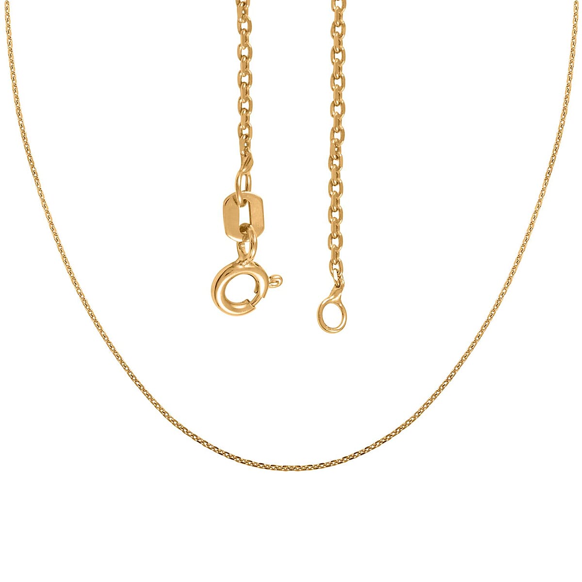 Italian 14K Yellow Gold Over Sterling Silver Forzatina Chain Necklace 20 Inches 2.40 Grams image number 3