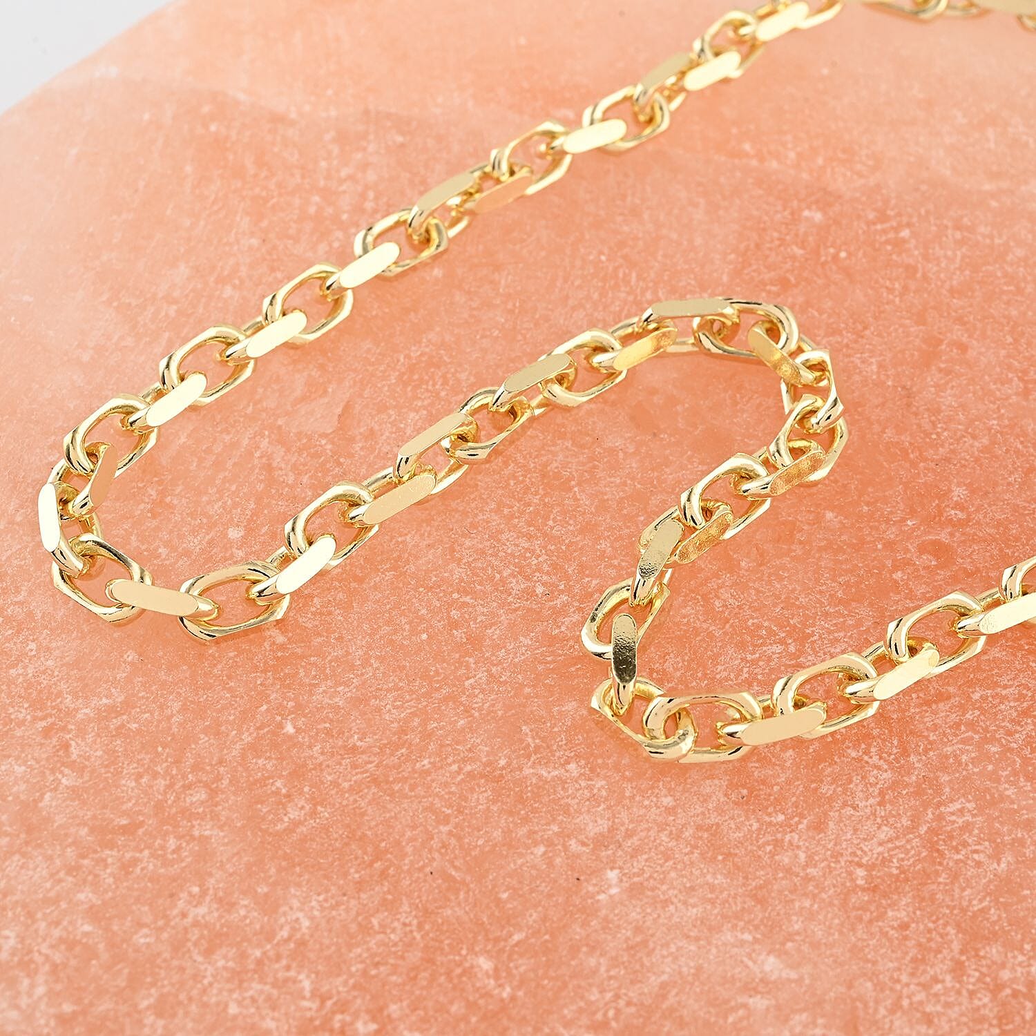 Italian 14K Yellow Gold Over Sterling Silver Power Chain Necklace 22 Inches 40.30 Grams