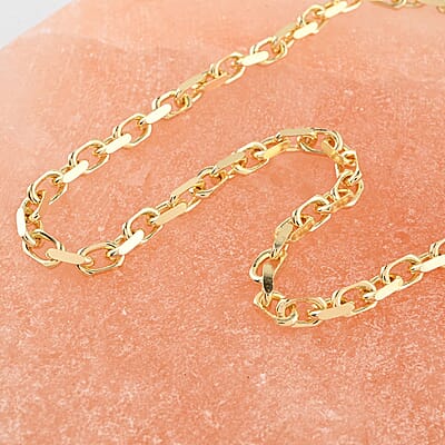 Italian 14K Yellow Gold Over Sterling Silver Power Chain Necklace 22 Inches 40.30 Grams
