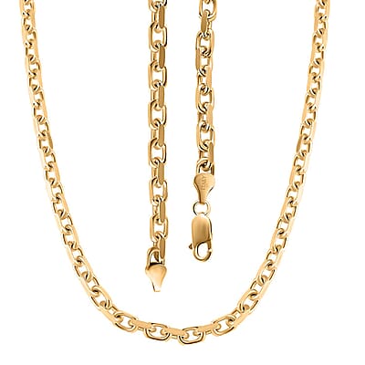 Italian 14K Yellow Gold Over Sterling Silver Power Chain Necklace 22 Inches 40.30 Grams