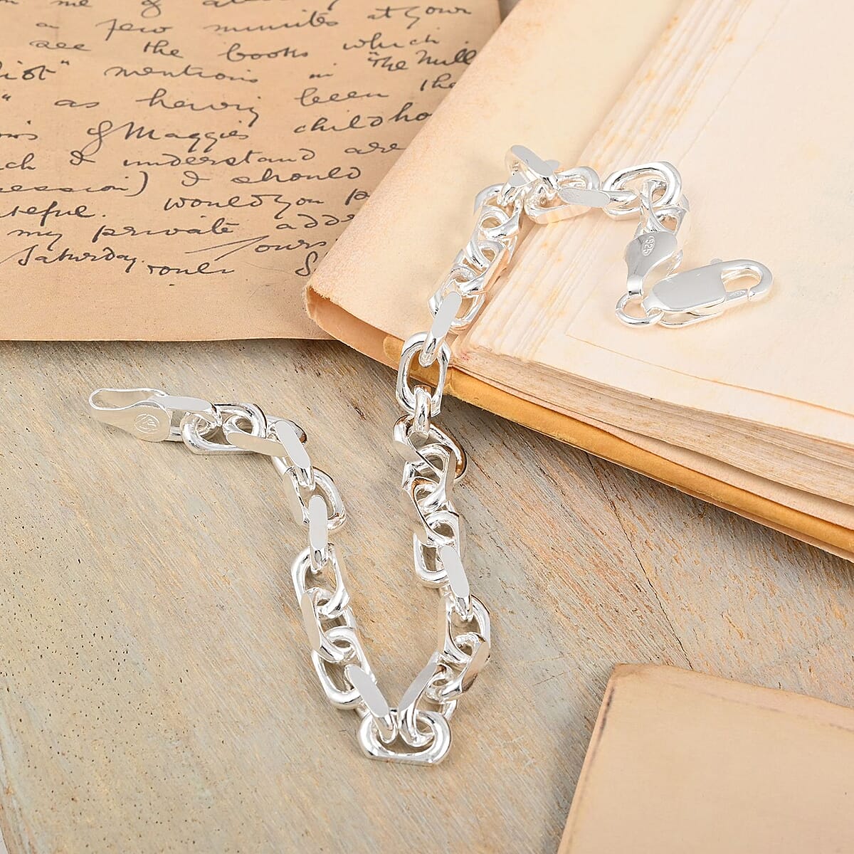 Italian Sterling Silver Power Chain Bracelet (8.00 In) 14.40 Grams image number 1