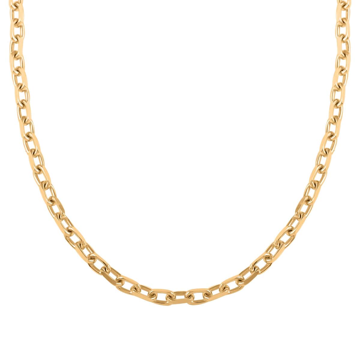 Italian 14K Yellow Gold Over Sterling Silver Power Chain Necklace 20 Inches 21.5 Grams image number 0