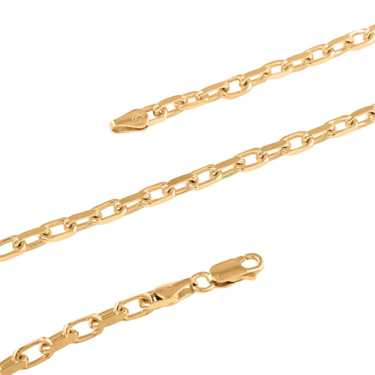 Italian 14K Yellow Gold Over Sterling Silver Power Chain Necklace 20 Inches 21.5 Grams image number 2