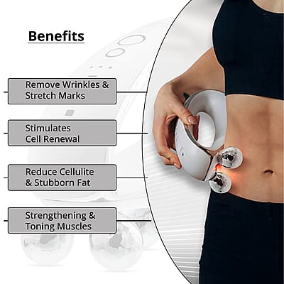 Lumina NRG Fat Iron Pro at Home Slimming & Skin Tightening Device - White, Cordless Rechargeable Slimming Device With Ultrasonic Vibration Technology,