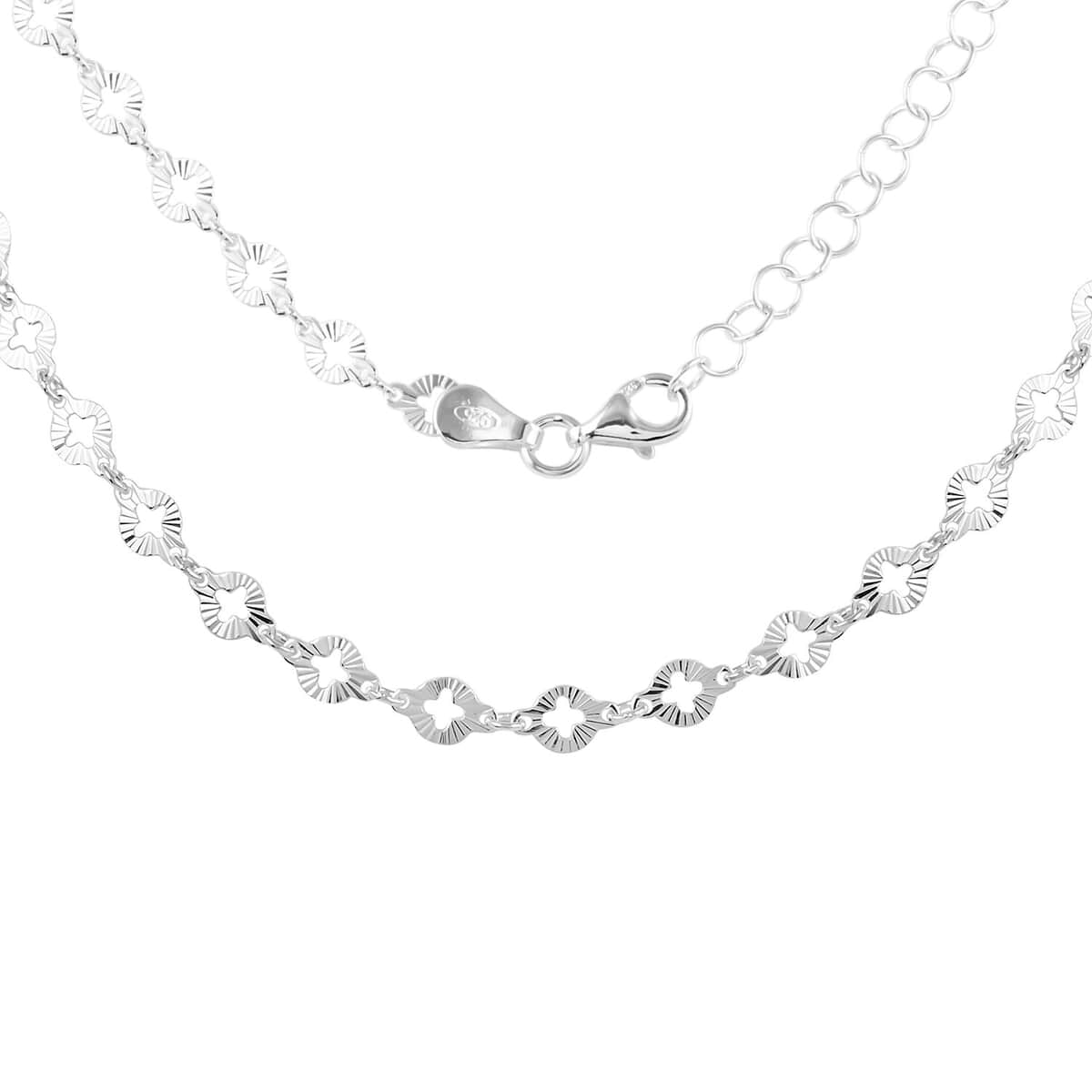 Italian Sterling Silver Arte 14 Star Chain Necklace 18 Inches 4.10 Grams image number 0