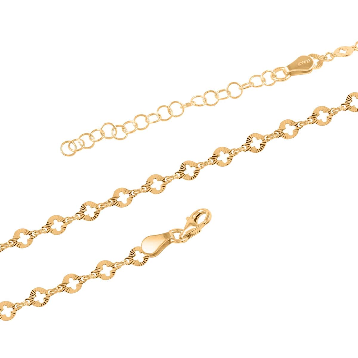 Italian 14K Yellow Gold Over Sterling Silver Arte 14 Star Chain Necklace 18 Inches 4.10 Grams image number 2