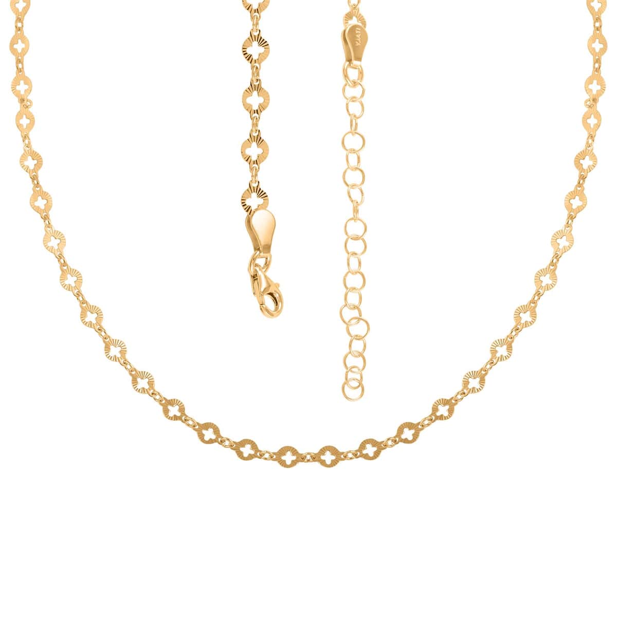 Italian 14K Yellow Gold Over Sterling Silver Arte 14 Star Chain Necklace 18 Inches 4.10 Grams image number 3