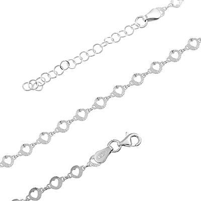 Italian Sterling Silver Heart Necklace 18 Inches 3.90 Grams