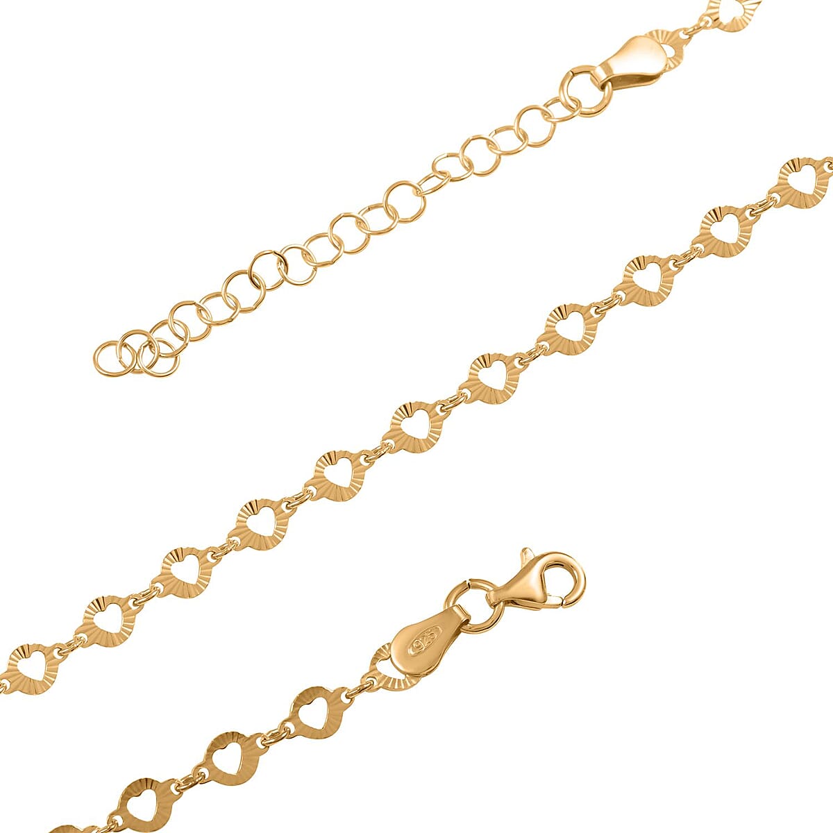 Buy Italian 14K Yellow Gold Over Sterling Silver Heart Necklace 18