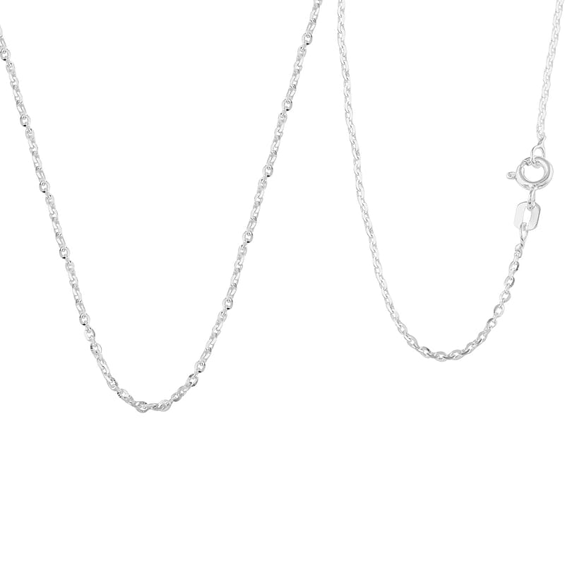 Italian Sterling Silver New Brillantina Chain Necklace 20 Inches 2.30 Grams