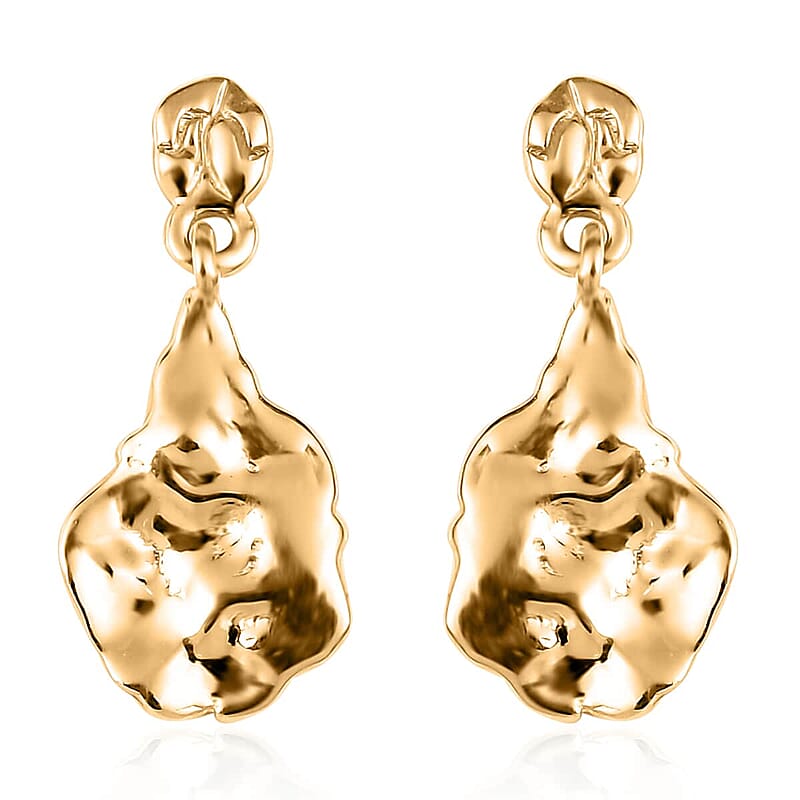 Luxoro 10K Yellow Gold Nugget Dangle Earrings 1.10 Grams