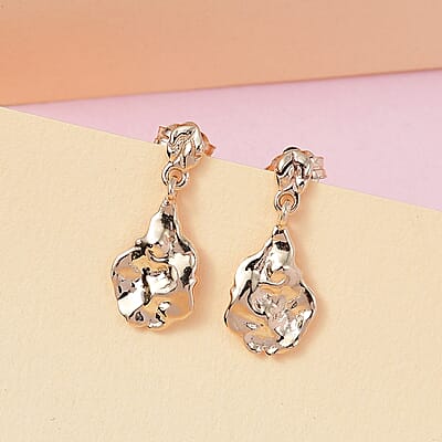 Luxoro 10K Yellow Gold Nugget Dangle Earrings 1.10 Grams