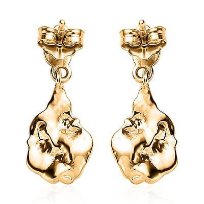 Luxoro 10K Yellow Gold Nugget Dangle Earrings 1.10 Grams
