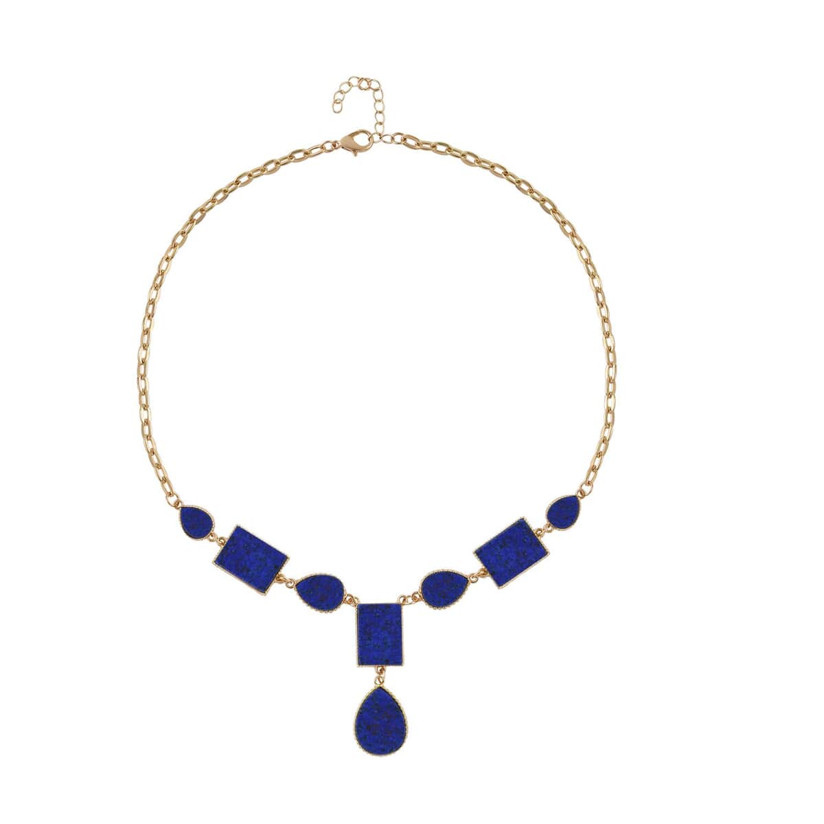 Lapis Lazuli Necklace 18-20 Inches in Goldtone 45.00 ctw image number 0