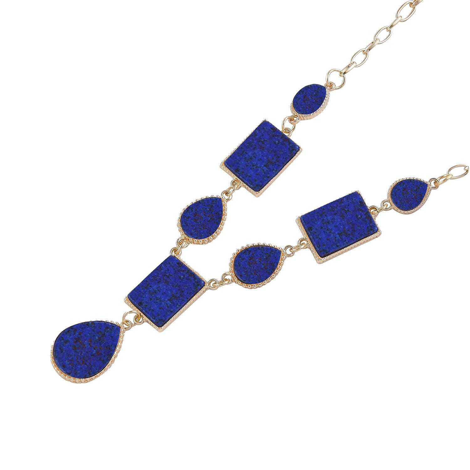 Lapis Lazuli Necklace 18-20 Inches in Goldtone 45.00 ctw