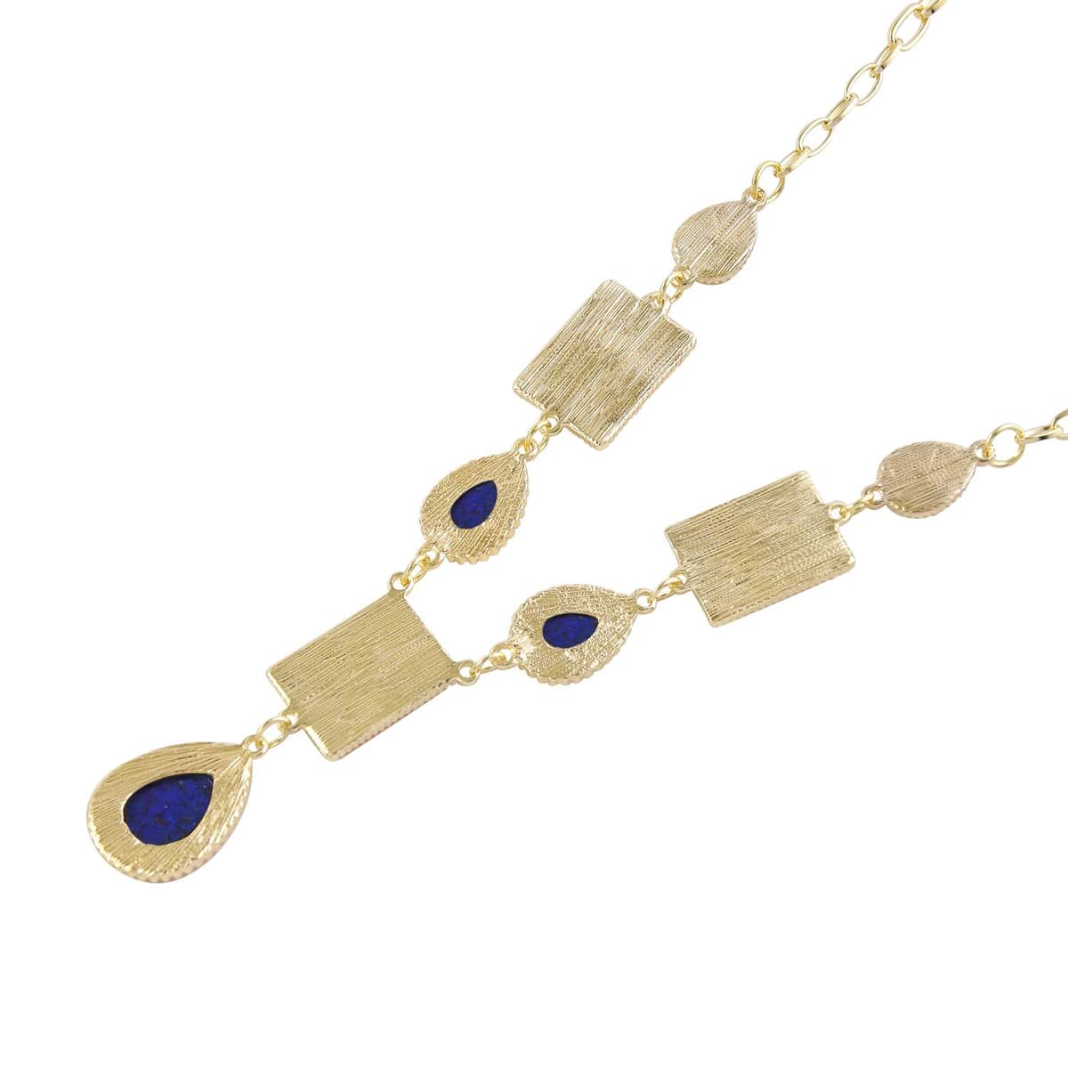 Lapis Lazuli Necklace 18-20 Inches in Goldtone 45.00 ctw image number 3