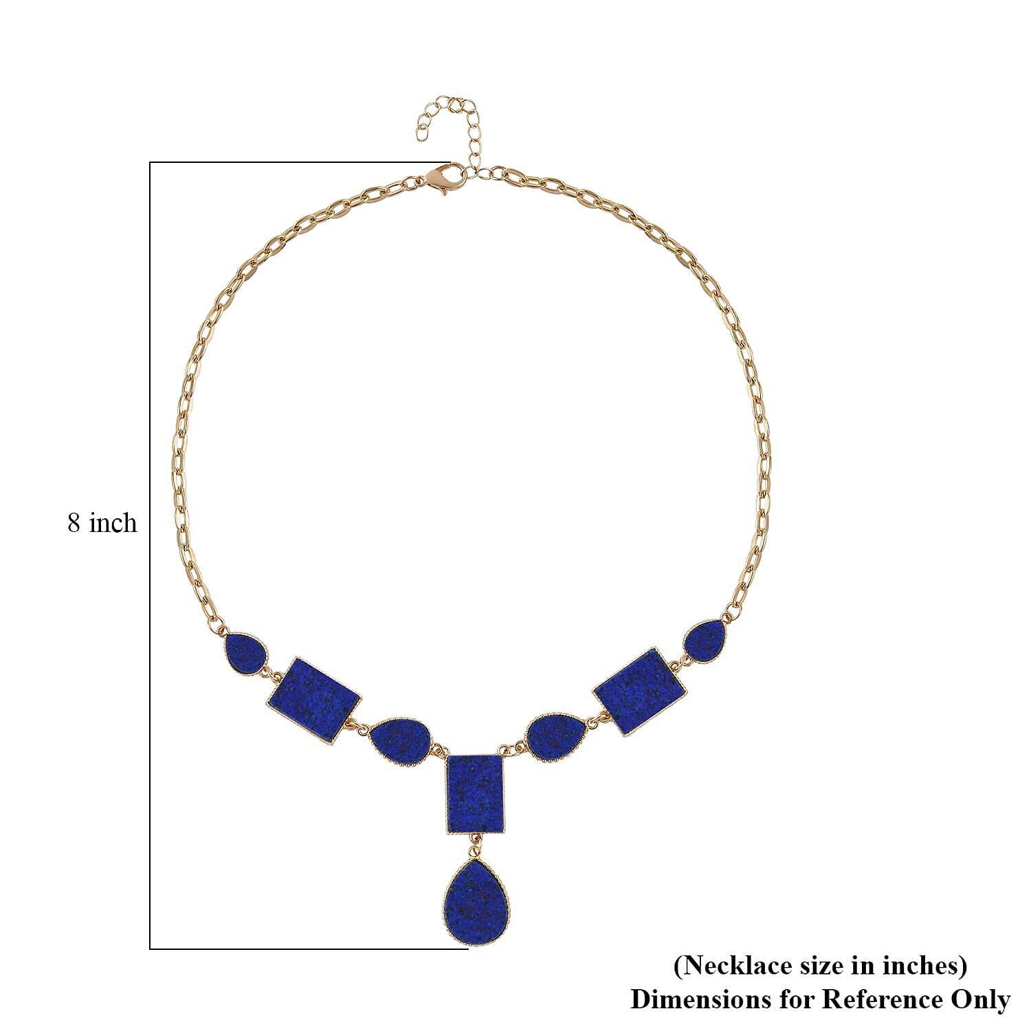 Lapis Lazuli Necklace 18-20 Inches in Goldtone 45.00 ctw