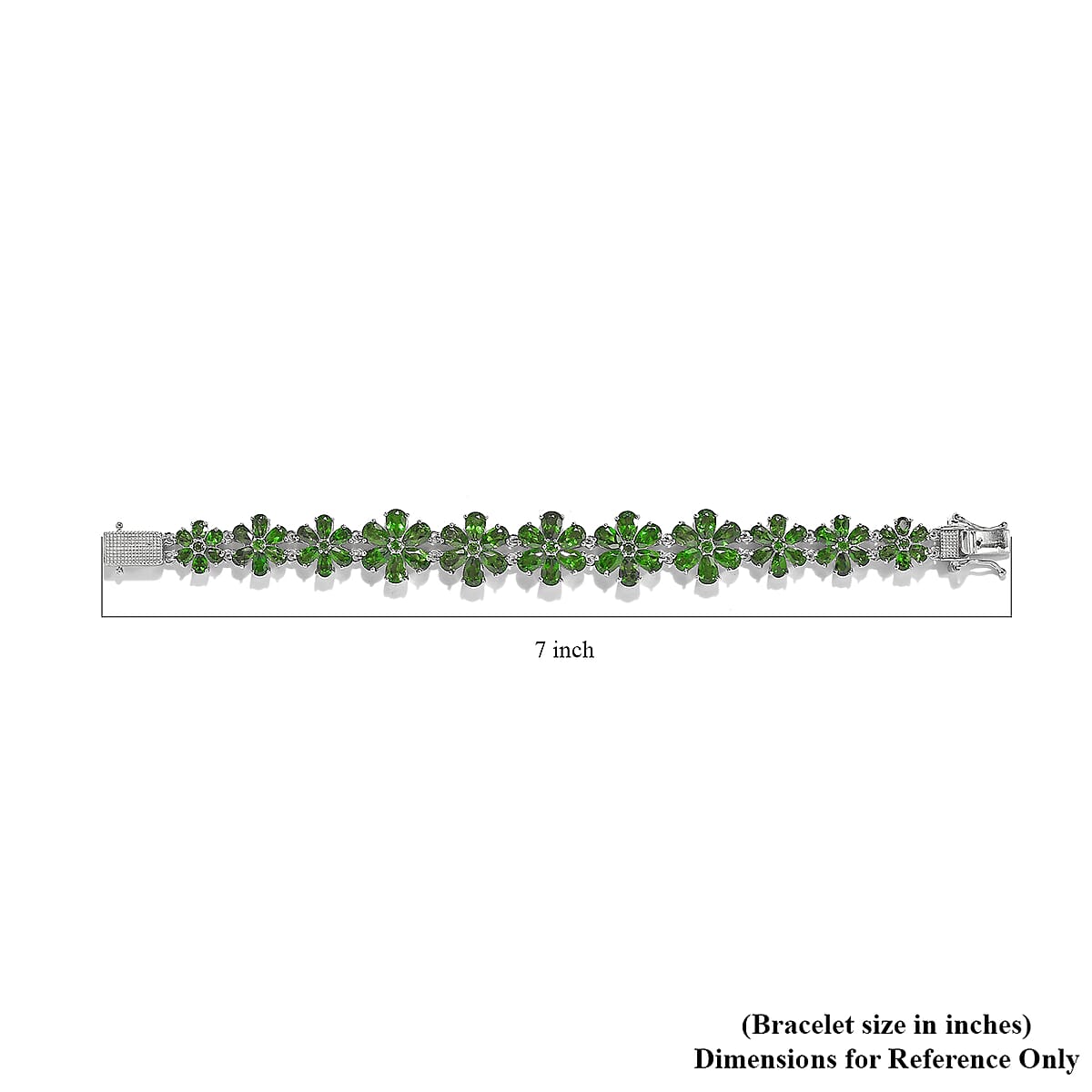 Chrome Diopside Floral Bracelet in Platinum Over Sterling Silver (6.50 In) 19.00 ctw image number 4
