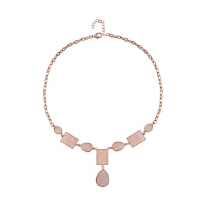 Galilea Rose Quartz Necklace 18-20 Inches in Rosetone 45.50 ctw