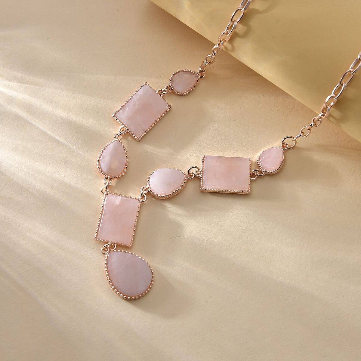 Galilea Rose Quartz Necklace 18-20 Inches in Rosetone 45.50 ctw image number 1