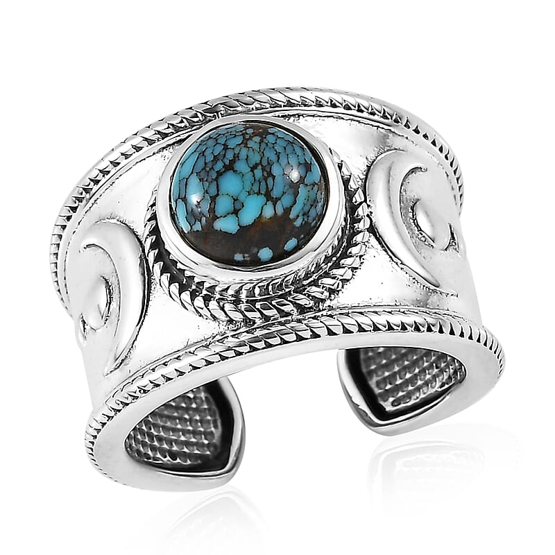 Artisan Crafted Blue Moon Turquoise Ring in Sterling Silver (Size 10.0) 1.35 ctw