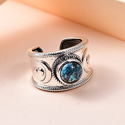 Artisan Crafted Blue Moon Turquoise Ring in Sterling Silver (Size 10.0) 1.35 ctw