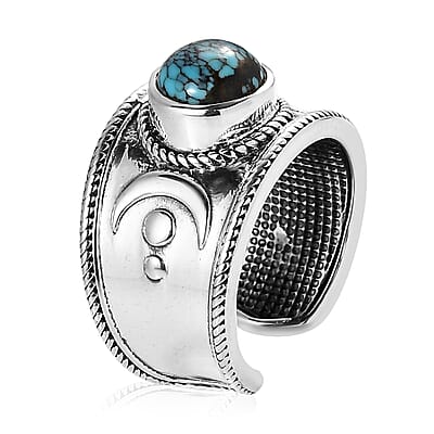 Artisan Crafted Blue Moon Turquoise Ring in Sterling Silver (Size 10.0) 1.35 ctw