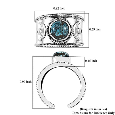 Artisan Crafted Blue Moon Turquoise Ring in Sterling Silver (Size 10.0) 1.35 ctw