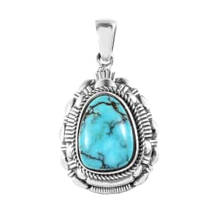 Prime Time Deal Artisan Crafted Blue Moon Turquoise Solitaire Pendant in Sterling Silver 4.75 ctw