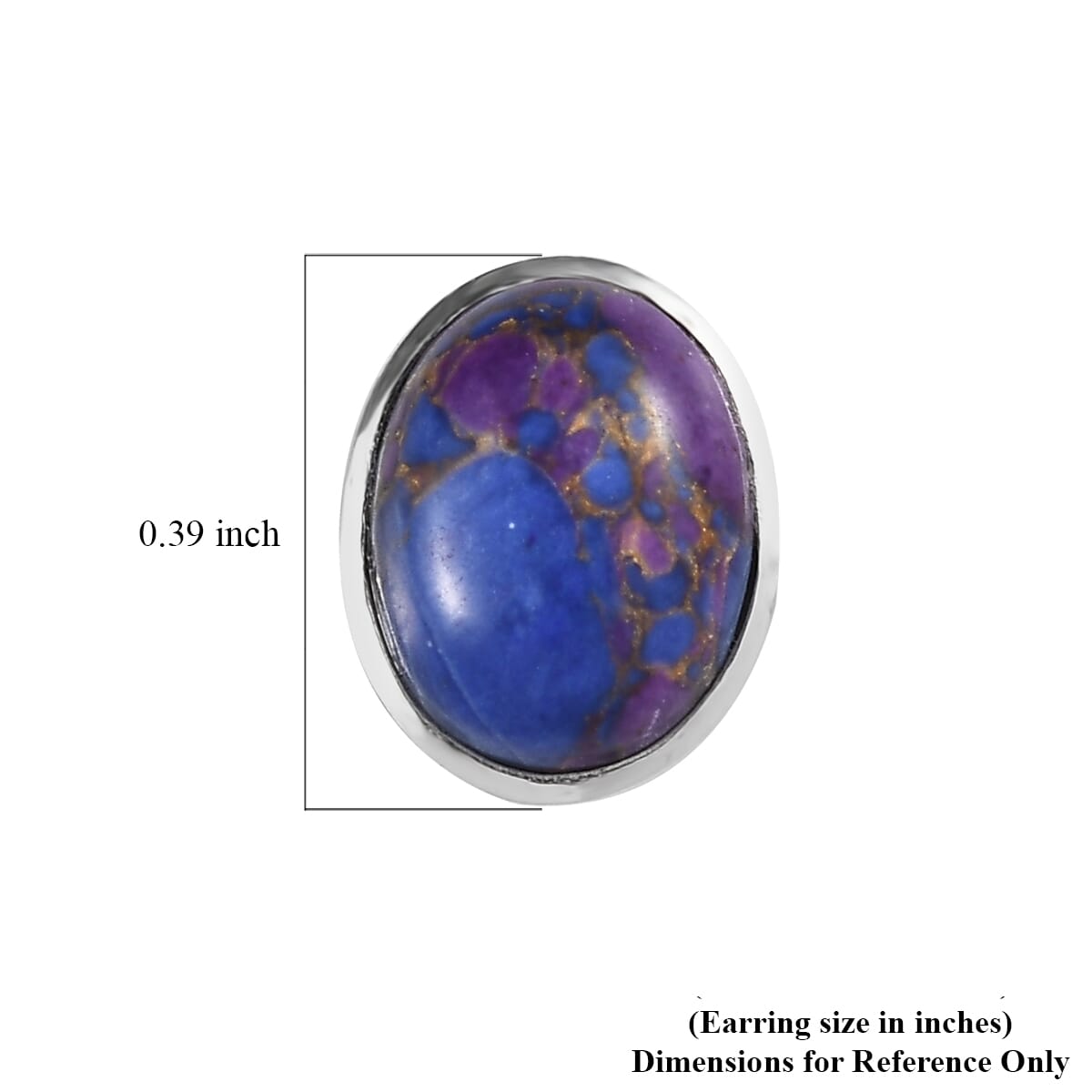 Mojave Purple Turquoise Solitaire Stud Earrings in Sterling Silver 3.75 ctw image number 4