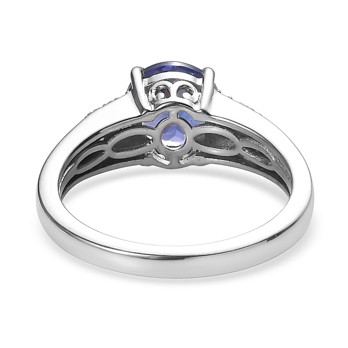 Tanzanite and Diamond Ring in Platinum Over Sterling Silver (Size 10.0) 1.90 ctw image number 4