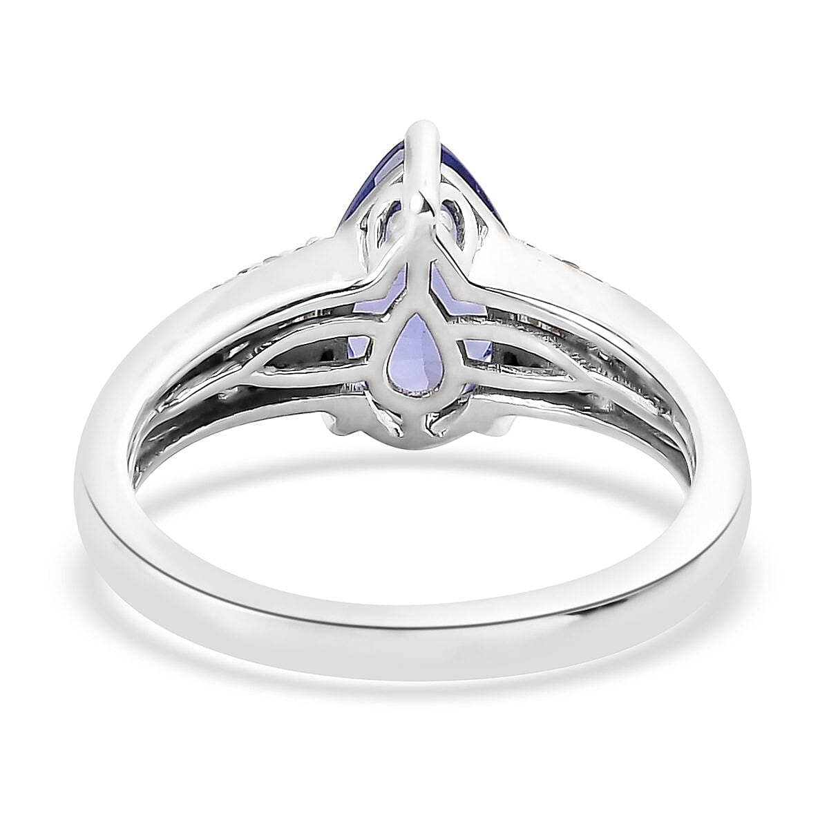 Tanzanite and Diamond Ring in Platinum Over Sterling Silver (Size 8.0) 1.90 ctw image number 4