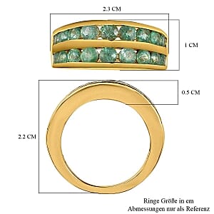 Kagem Zambian Emerald 1.65 ctw Cluster Ring in Vermeil Yellow Gold Over Sterling Silver (Size 11.5)