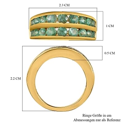 Kagem Zambian Emerald 1.65 ctw Cluster Ring in Vermeil Yellow Gold Over Sterling Silver (Size 11.5)
