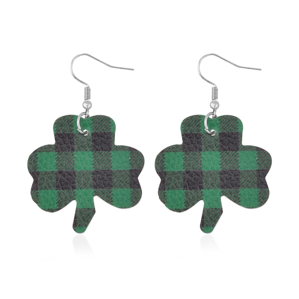 Checked Design Flower Drop Earrings in Stainless Steel | Tarnish-Free, Waterproof, Sweat Proof Jewelry image number 3