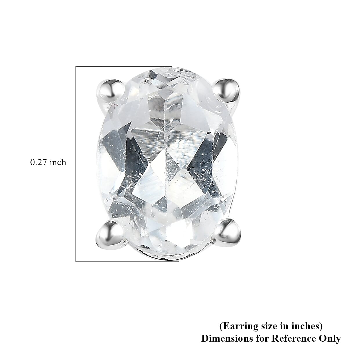 White Topaz Stud Earrings in Sterling Silver 1.75 ctw image number 4