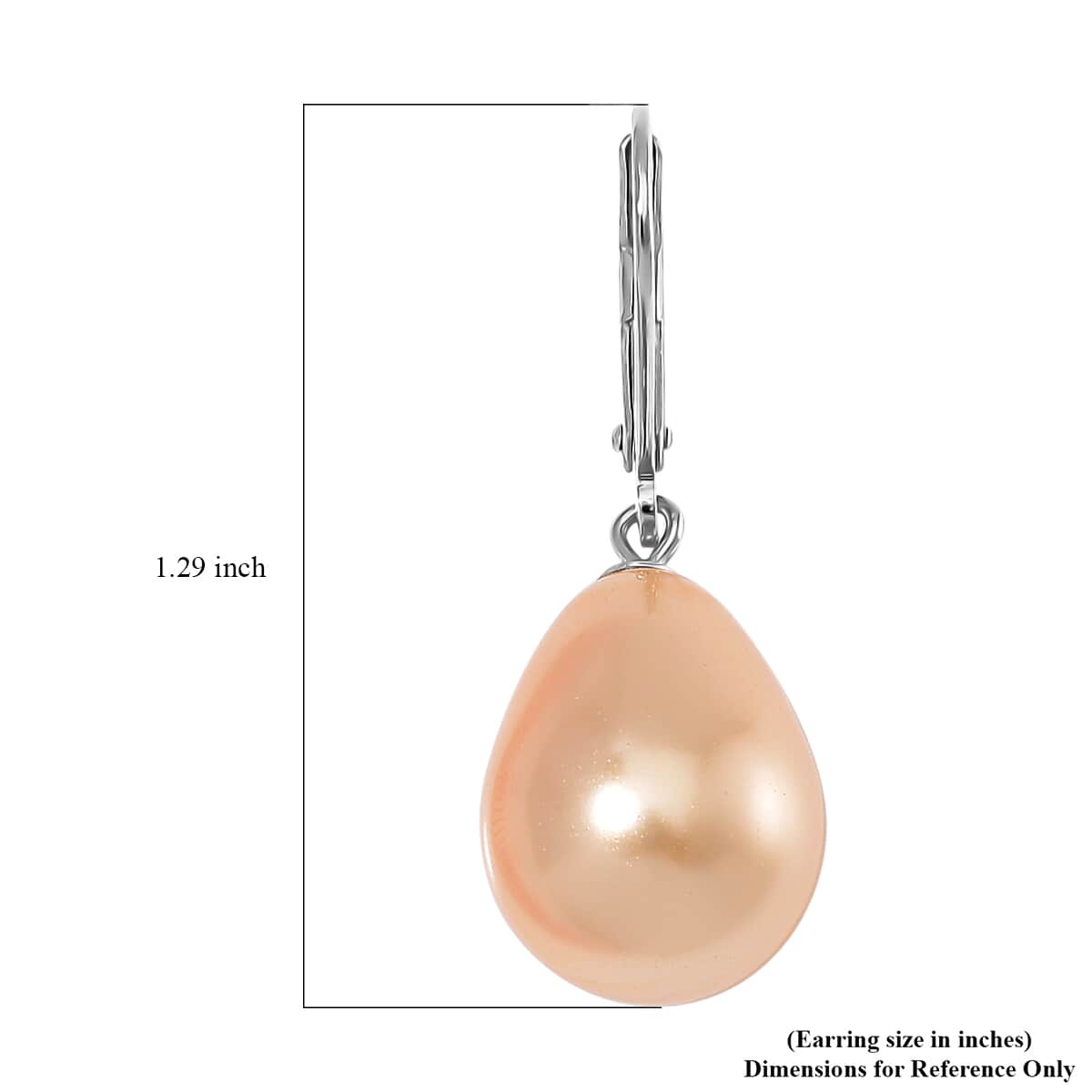 Golden Shell Pearl Drop Earrings in Rhodium Over Sterling Silver image number 5