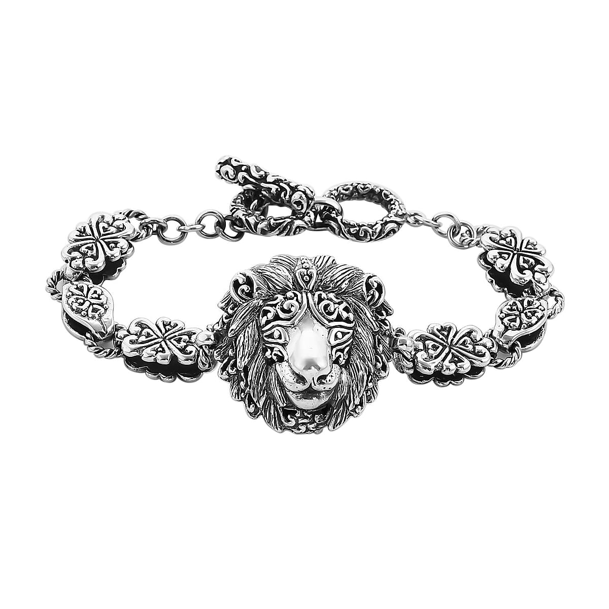 Bali Legacy Sterling Silver Lion Bracelet (8.00 In) 22.80 Grams image number 0
