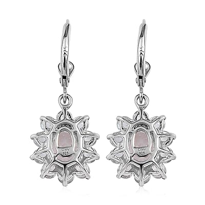 Premium Brazilian Goshenite Floral Earrings in Platinum Over Sterling Silver 4.00 ctw