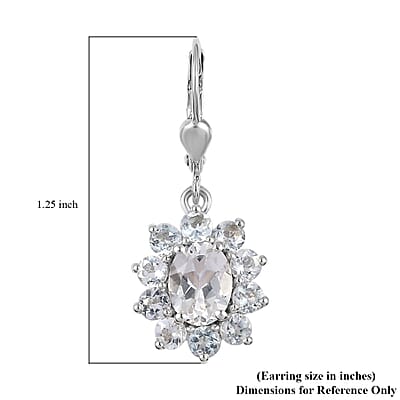 Premium Brazilian Goshenite Floral Earrings in Platinum Over Sterling Silver 4.00 ctw