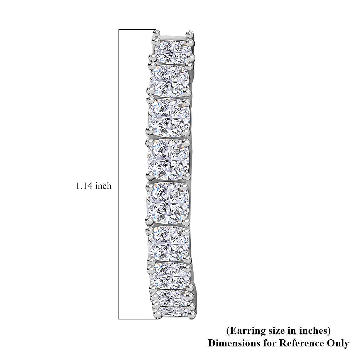 Moissanite Hoop Earrings in Platinum Over Sterling Silver 5.50 ctw
