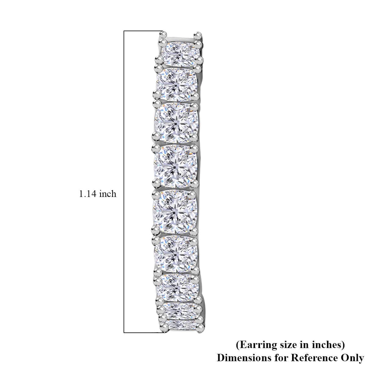 Moissanite Hoop Earrings in Platinum Over Sterling Silver 5.50 ctw image number 5