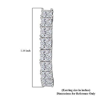 Moissanite Hoop Earrings in Platinum Over Sterling Silver 5.50 ctw