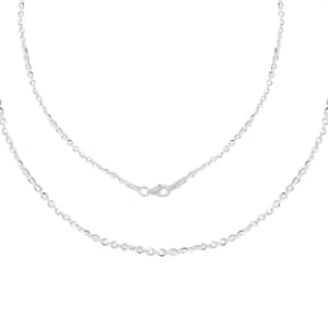 Italian Sterling Silver New Brillantina Chain Necklace (18 Inches) (4.50 g)