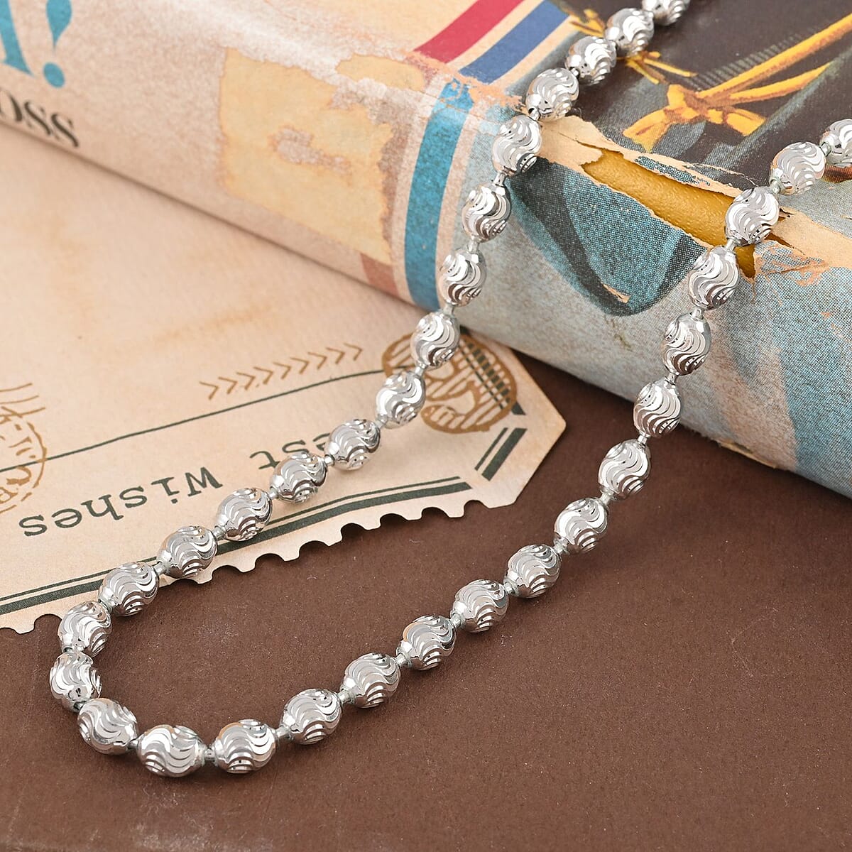 Italian Rhodium Over Sterling Silver Chicco Necklace 20 Inches 11.3 Grams image number 1