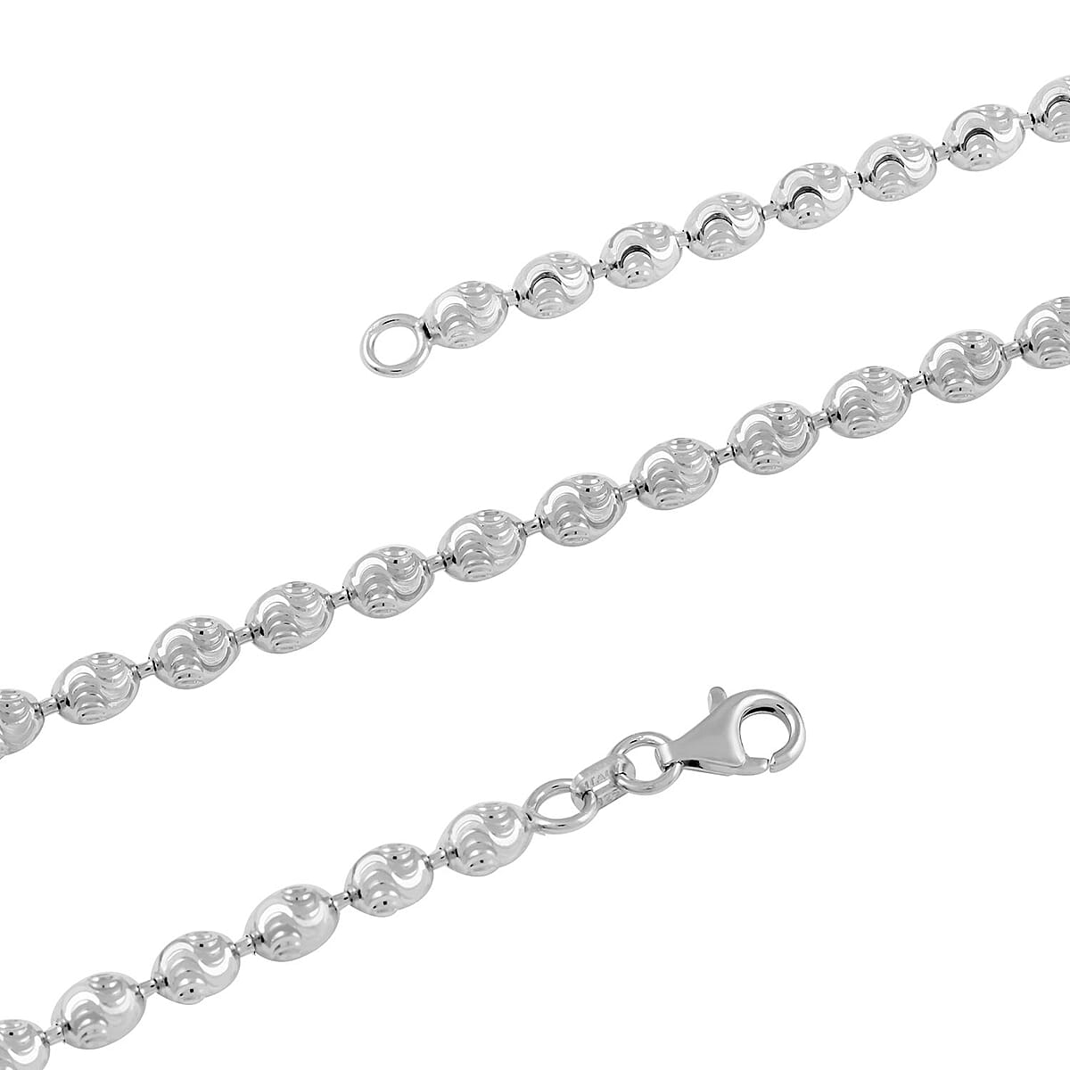 Italian Rhodium Over Sterling Silver Chicco Necklace 20 Inches 11.3 Grams image number 2
