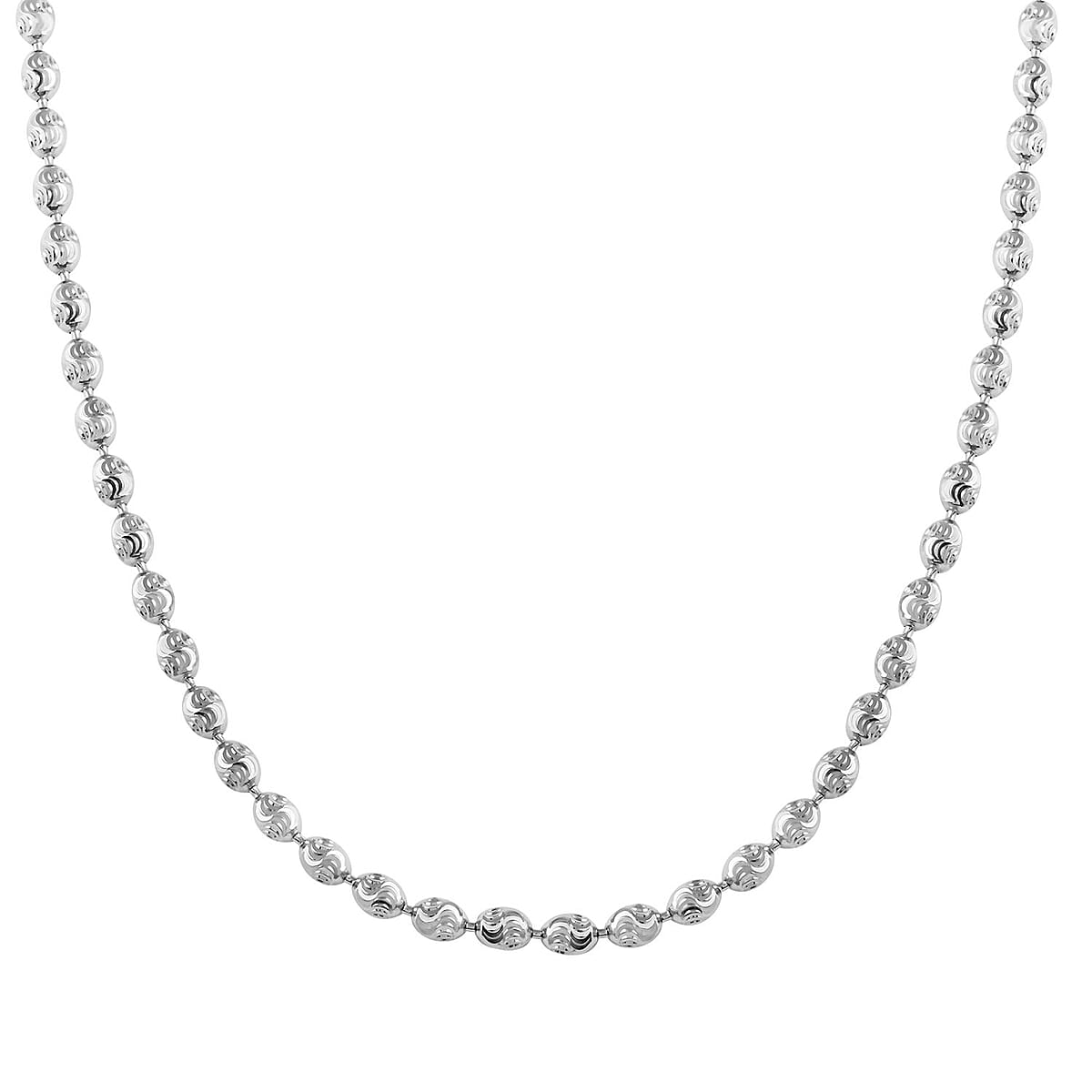 Italian Rhodium Over Sterling Silver Chicco Necklace 20 Inches 11.3 Grams image number 3