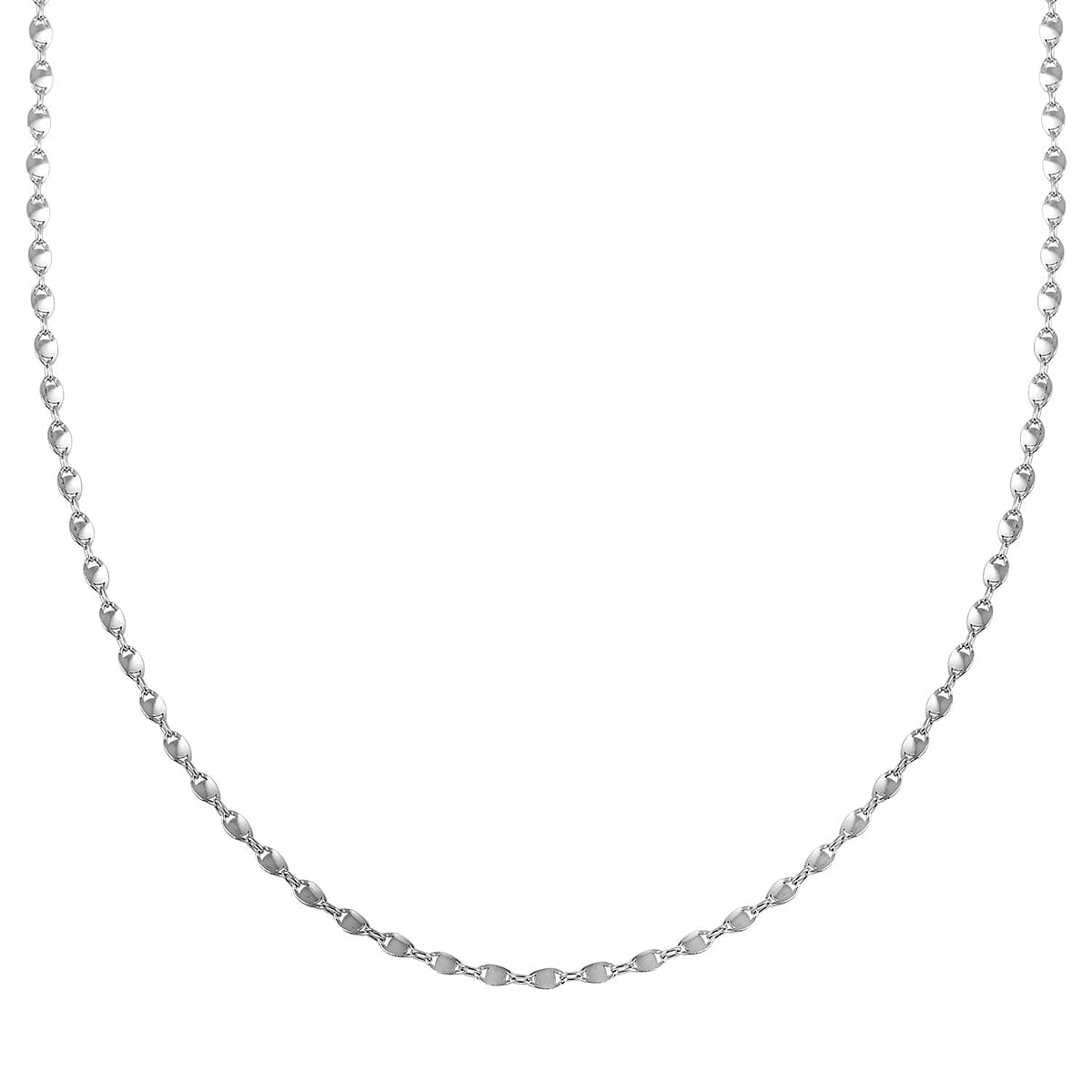 Italian Sterling Silver Confetti Waved Necklace 20 Inches 2.90 Grams image number 0