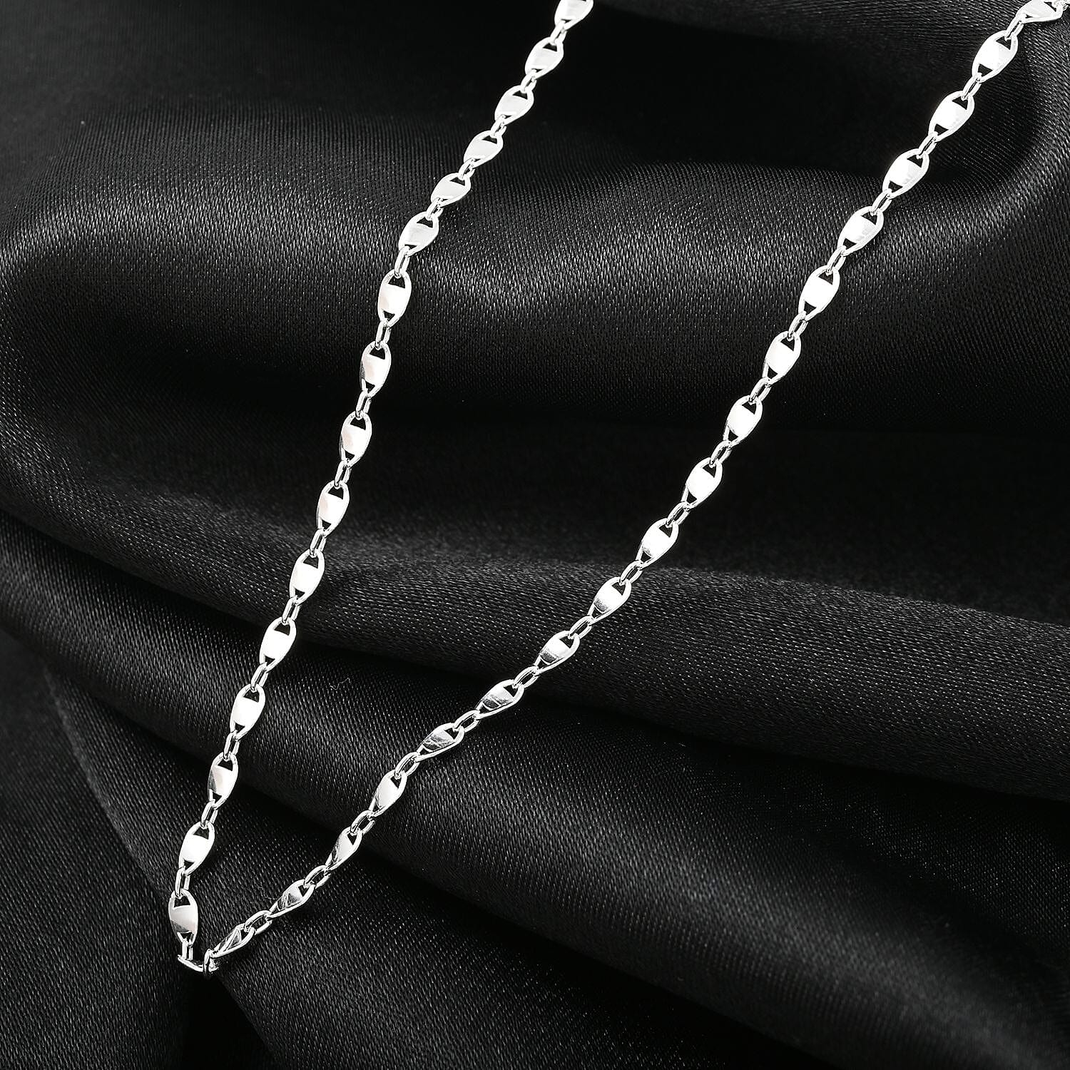 Italian Sterling Silver Confetti Waved Necklace 20 Inches 2.90 Grams